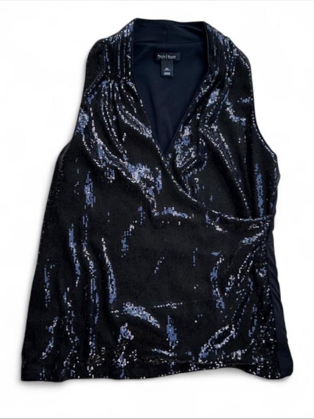 White House Black Market Black Sequin Top